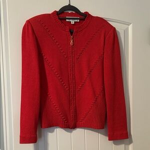 St. John Collection Vibrant Peach Knit Cardigan